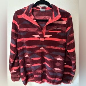 Columbia Red and Pink Fleece Pullover